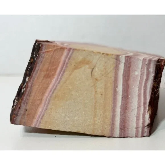 Large Banded Rhyolite Pink & Brown "Wonderstone" Book End 6" Tall - Picture 6 of 6
